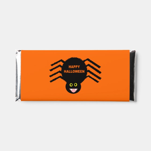Halloween Black Spider Custom Hershey Bar Favors (Front)