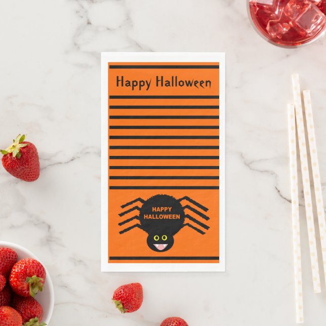 Halloween Black Spider Custom Paper Guest Towels (Insitu)