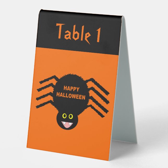 Halloween Black Spider Custom Table Tent (Front)
