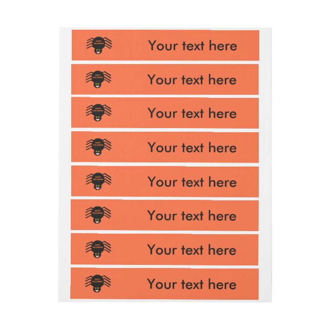 Halloween Black Spider Customizable Labels (Sheet)