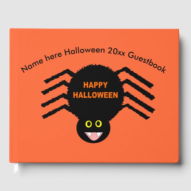 Halloween Black Spider Guestbook (Front)