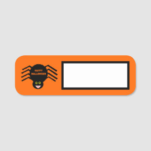 Halloween Black Spider Name Tag