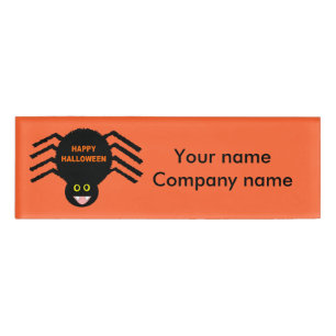 Halloween Black Spider Personalized Name Tag