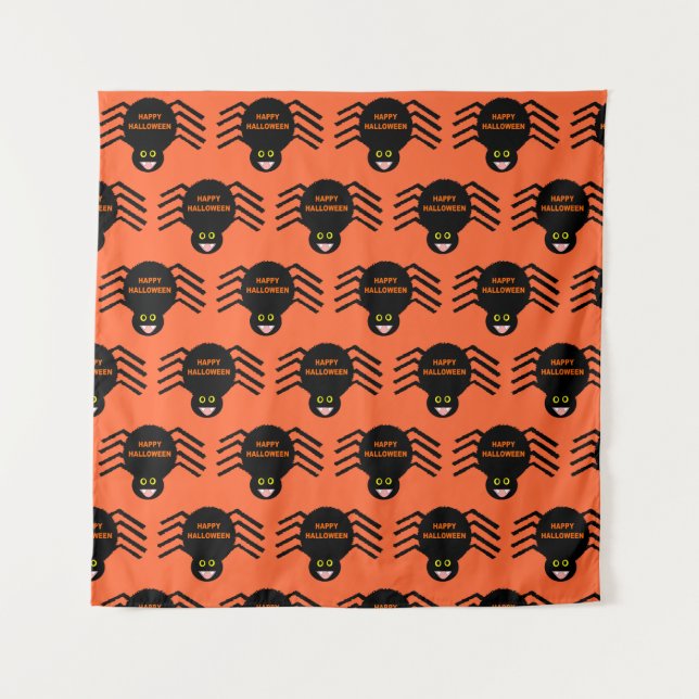 Halloween Black Spider Tapestry (Front (Horizontal))