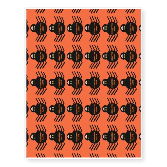Halloween Black Spider Temporary Tattoo (Front)