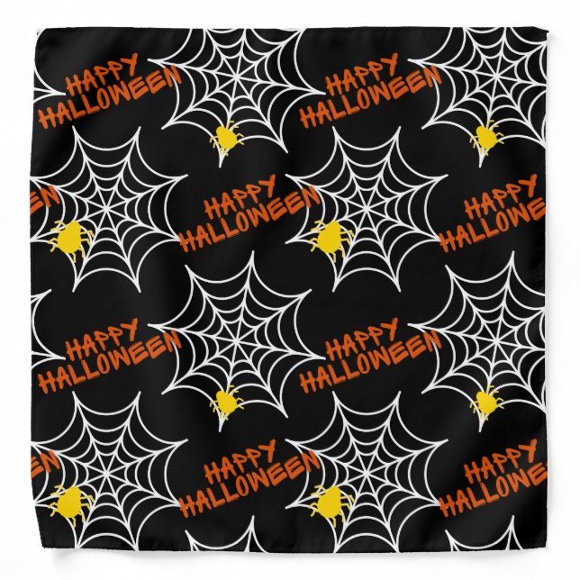 Halloween Black Spider Web Bandana (Front)
