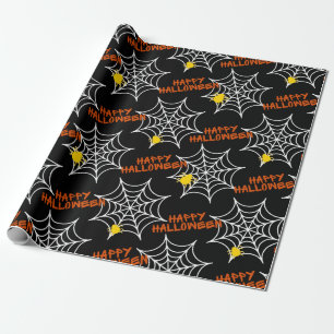 Halloween Black Spider Web Wrapping Paper