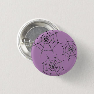 Halloween Black Spiderweb - Round Pin-up Badge Button