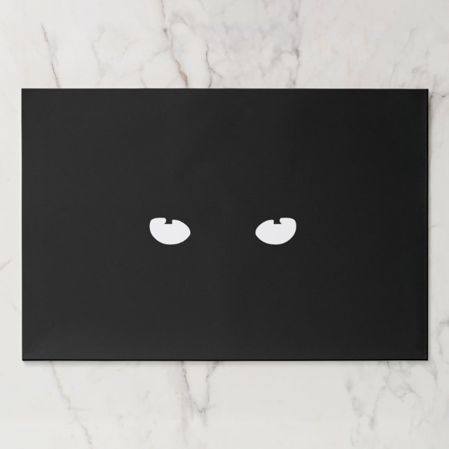 Halloween black spooky ghost eyes funny placemats (Front)