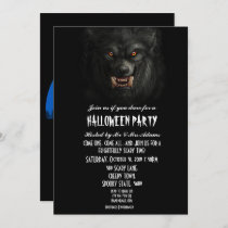 Halloween Black Spooky Werewolf Gothic Party Invitation