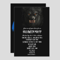 Halloween Black Spooky Werewolf Gothic Party Invitation