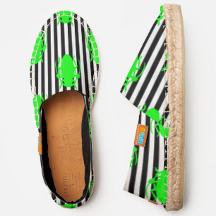 halloween black stripes beetle green espadrilles