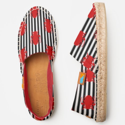 halloween black stripes beetle red espadrilles