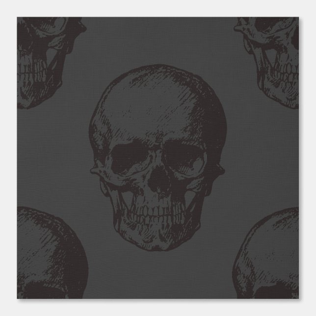 Halloween Black/Warm Grey Skulls  Wallpaper (Front)
