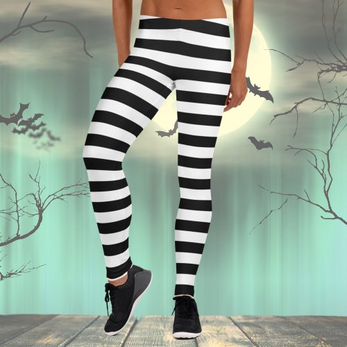 Halloween Black  White Costume Leggings