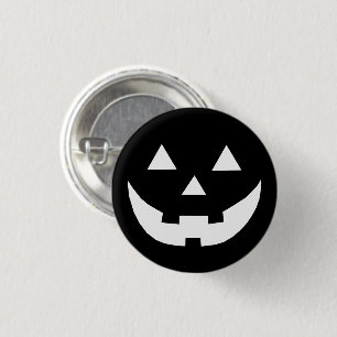 Halloween black white Jack o lantern costume  Button