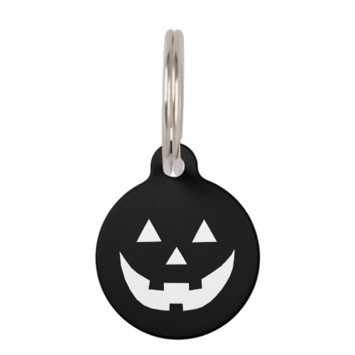 Halloween black white Jack o lantern dog costume Pet ID Tag