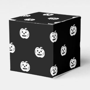 Halloween black white jack o lantern pattern cute favor boxes