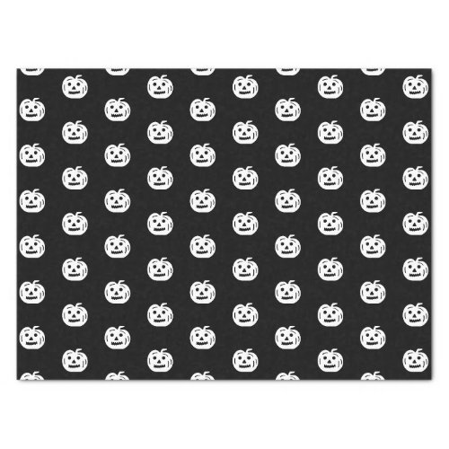 Halloween black white jack o lantern pattern tissue paper