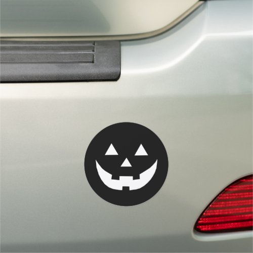 Halloween black white Jack o lantern pumpkin face Car Magnet