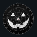 Halloween black white Jack o lantern pumpkin face Dart Board<br><div class="desc">Halloween black and white Jack o lantern pumpkin face scary spooky funny Dart Board decorations</div>