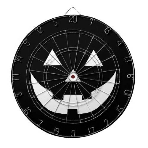 Halloween black white Jack o lantern pumpkin face Dart Board