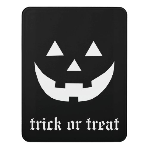 Halloween black white Jack o lantern pumpkin face Door Sign