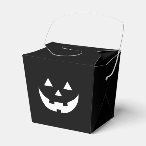 Halloween black white Jack o lantern pumpkin face Favor Boxes