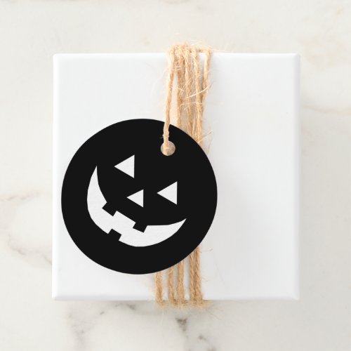 Halloween black white Jack o lantern pumpkin face Favor Tags