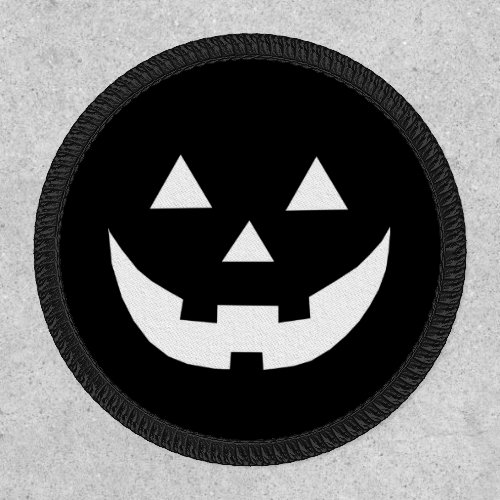 Halloween black white Jack o lantern pumpkin face Patch