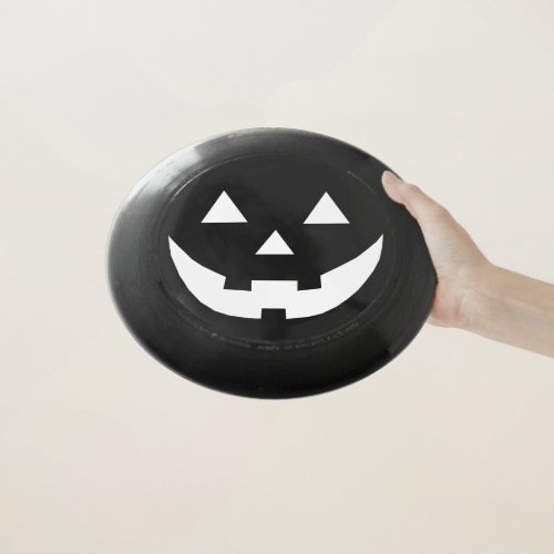 Halloween black white Jack o lantern pumpkin face Wham_O Frisbee