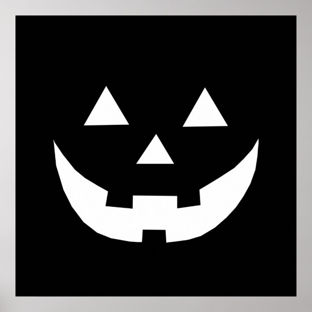 Halloween black white Jack o lantern pumpkin Poster (Front)