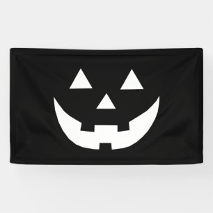 Halloween black white Jack o lantern scary Banner