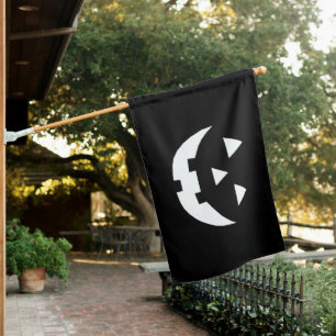 Halloween black white Jack o lantern scary House Flag
