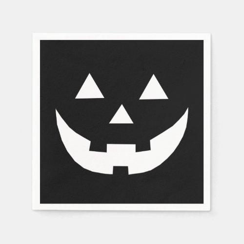 Halloween black white Jack o lantern scary paper Napkins