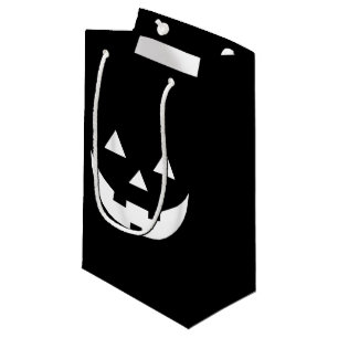 Halloween black white Jack o lantern scary treat Small Gift Bag