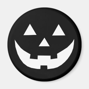 Halloween black white Jack o lantern spooky decor Magnet