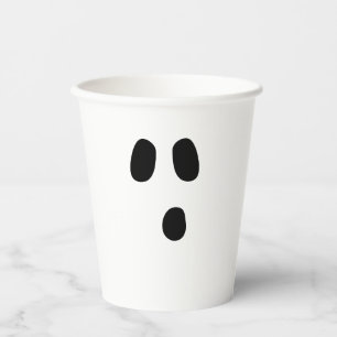 Halloween black white scary ghost face spooky paper cups