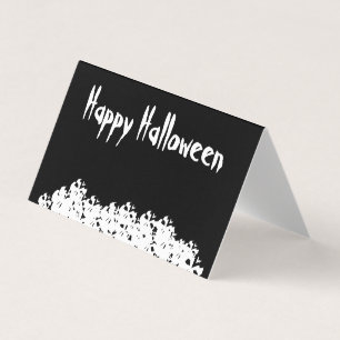 Halloween black white skulls pile custom