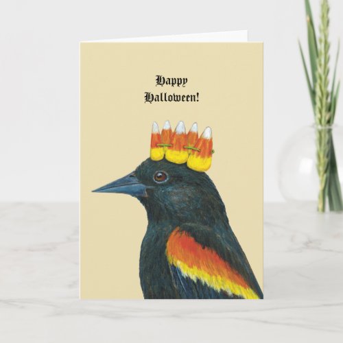 Halloween blackbird Greeting Card