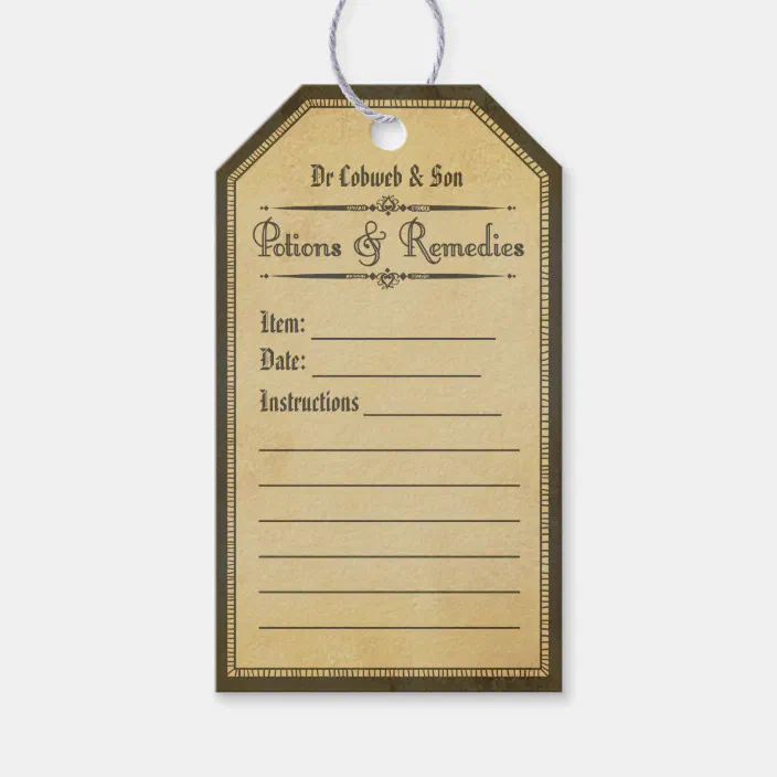 Download Halloween Blank Vintage Apothecary Tags Zazzle Com