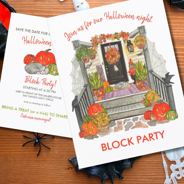 Halloween Block Party Announcement Postcard (Creator Uploaded)