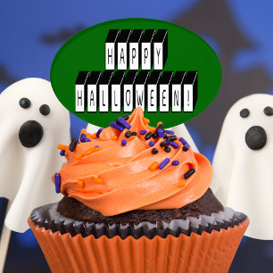 Halloween Block Text Cake Topper
