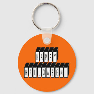Halloween Block Text Keychain