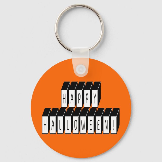 Halloween Block Text Keychain (Front)