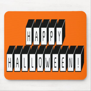 Halloween Block Text Mouse Pad