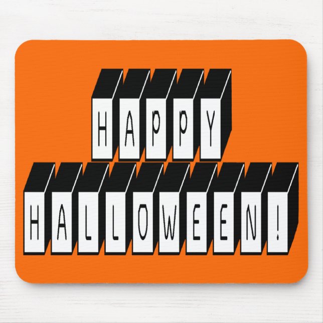Halloween Block Text Mouse Pad (Front)