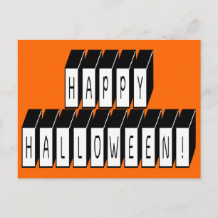 Halloween Block Text Postcard