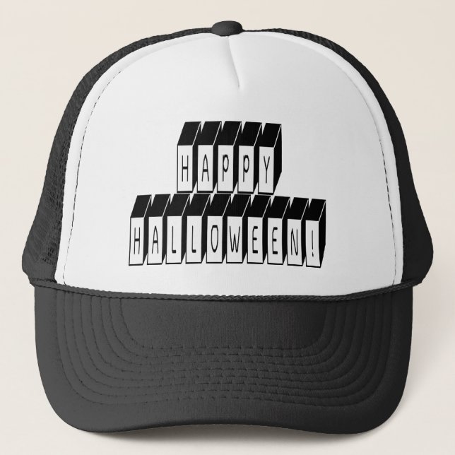 Halloween Block Text Trucker Hat (Front)