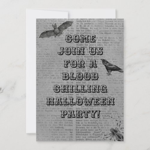Halloween blood chilling party invitation